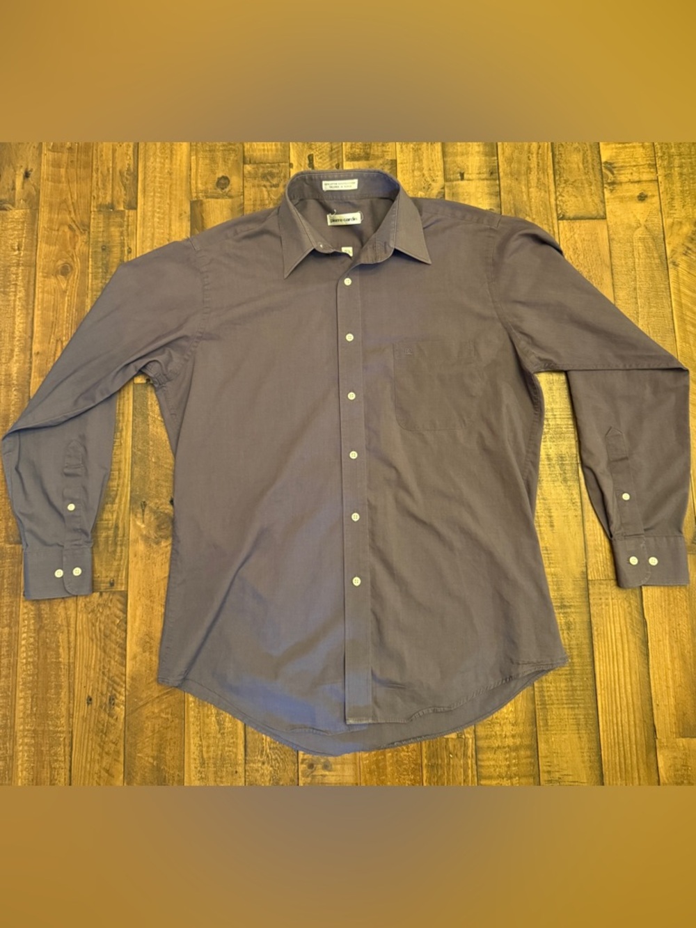 Pierre Cardin Men's Long-Sleeve Button-Up Shirt - Slate Gray